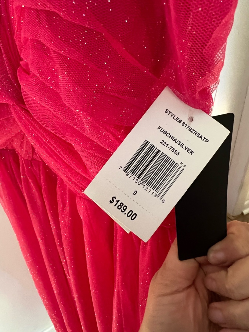 NEW City Triangle Hot Pink Shimmery Prom Wedding Party Formal Ball Gown Dress 9 - Picture 5 of 12